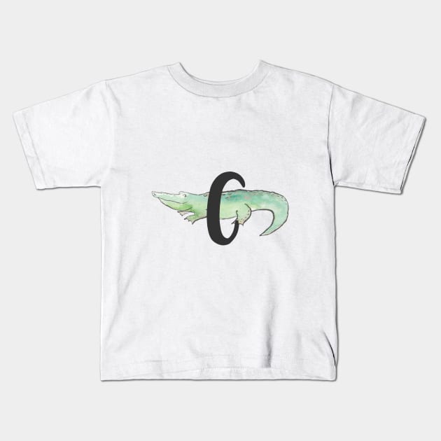 C is for Crocodile Kids T-Shirt by littlebigbit